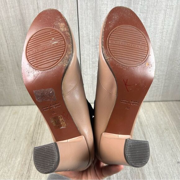 RARE Chie Mihara Black Beige Leather Heeled Boot Shoe Women’s Size 8 EUR 38 - Picture 8 of 10